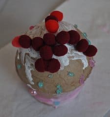 decorated cupcake.