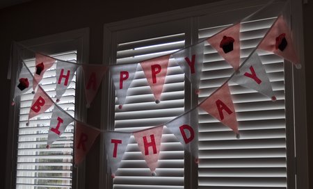 happy birthday cupcake banner.