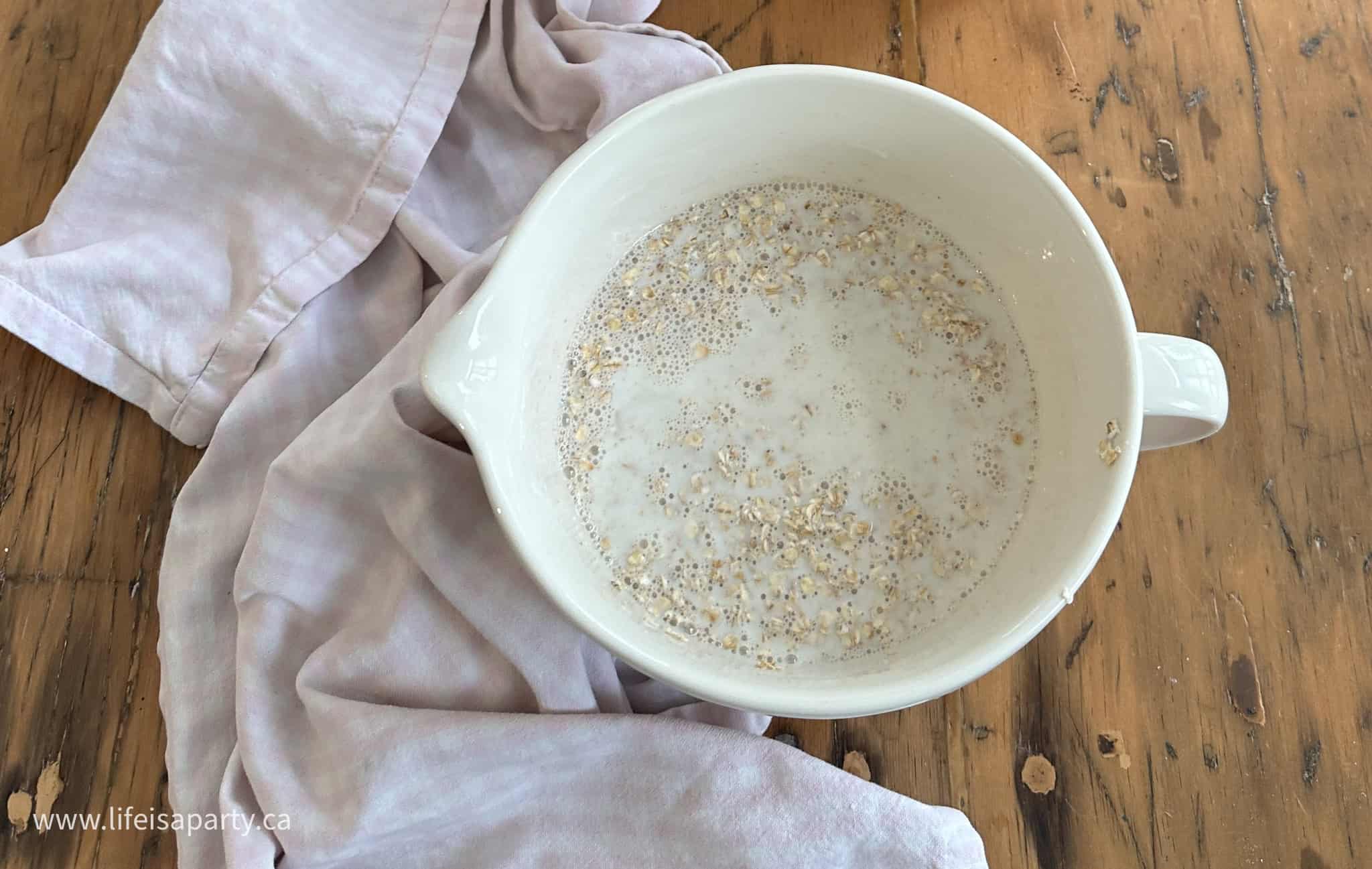 oats soaking in milk