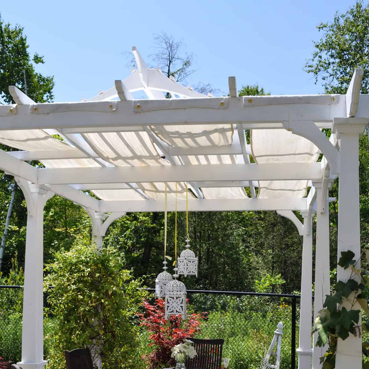 DiY pergola shade covers.