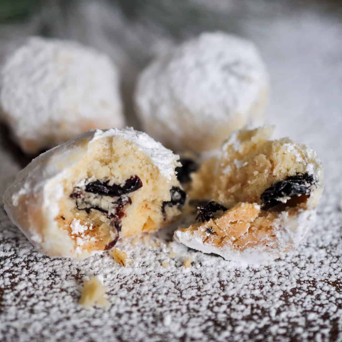 Cherry snowball cookies.