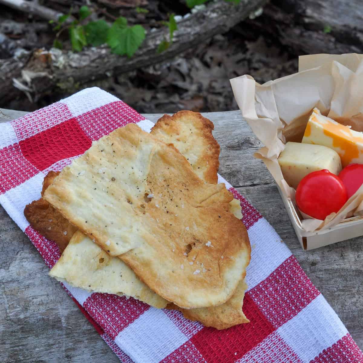 Homemade flatbread crackers.