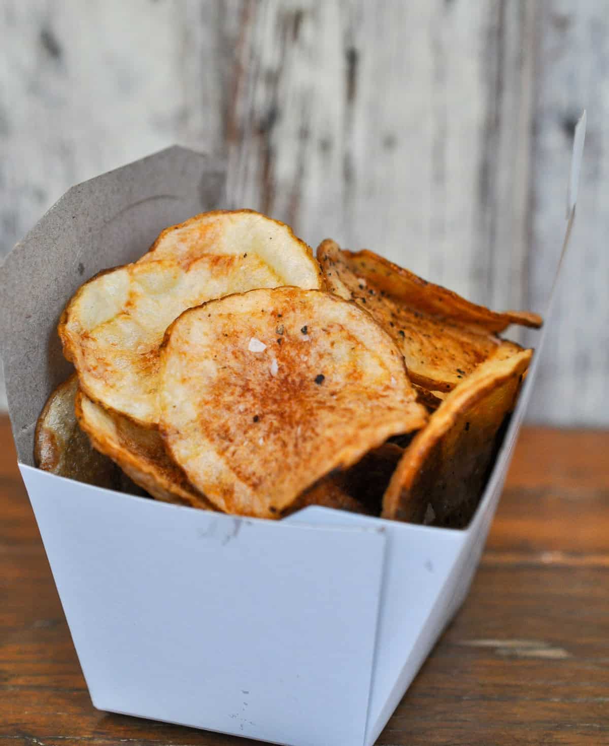 Homemade potato chips.