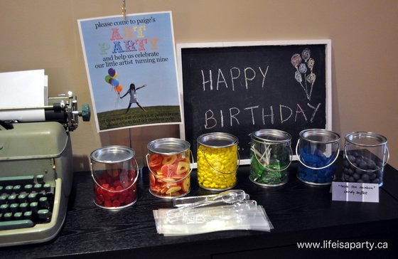 rainbow candy buffet overview.