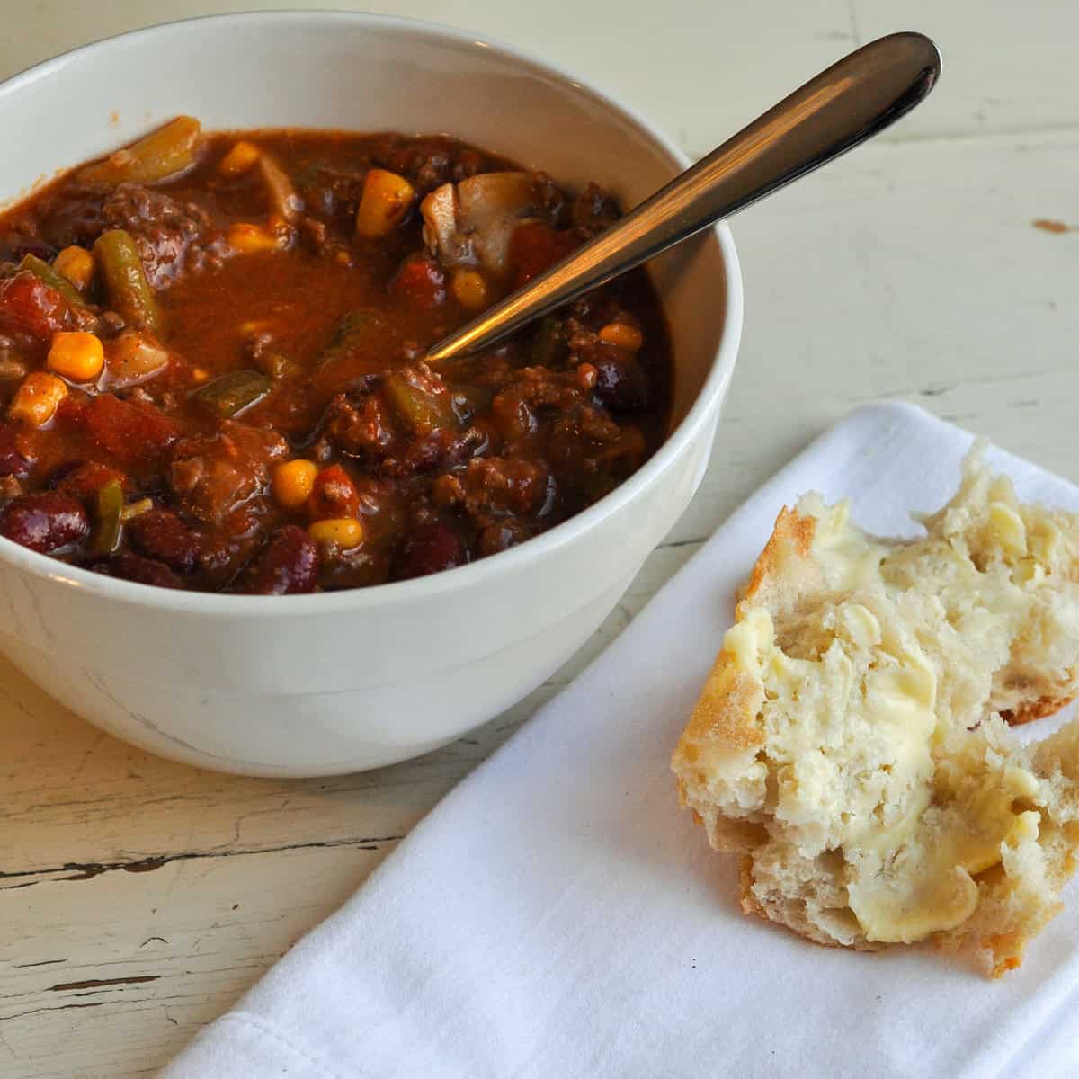 Beef chilli with vegetables.