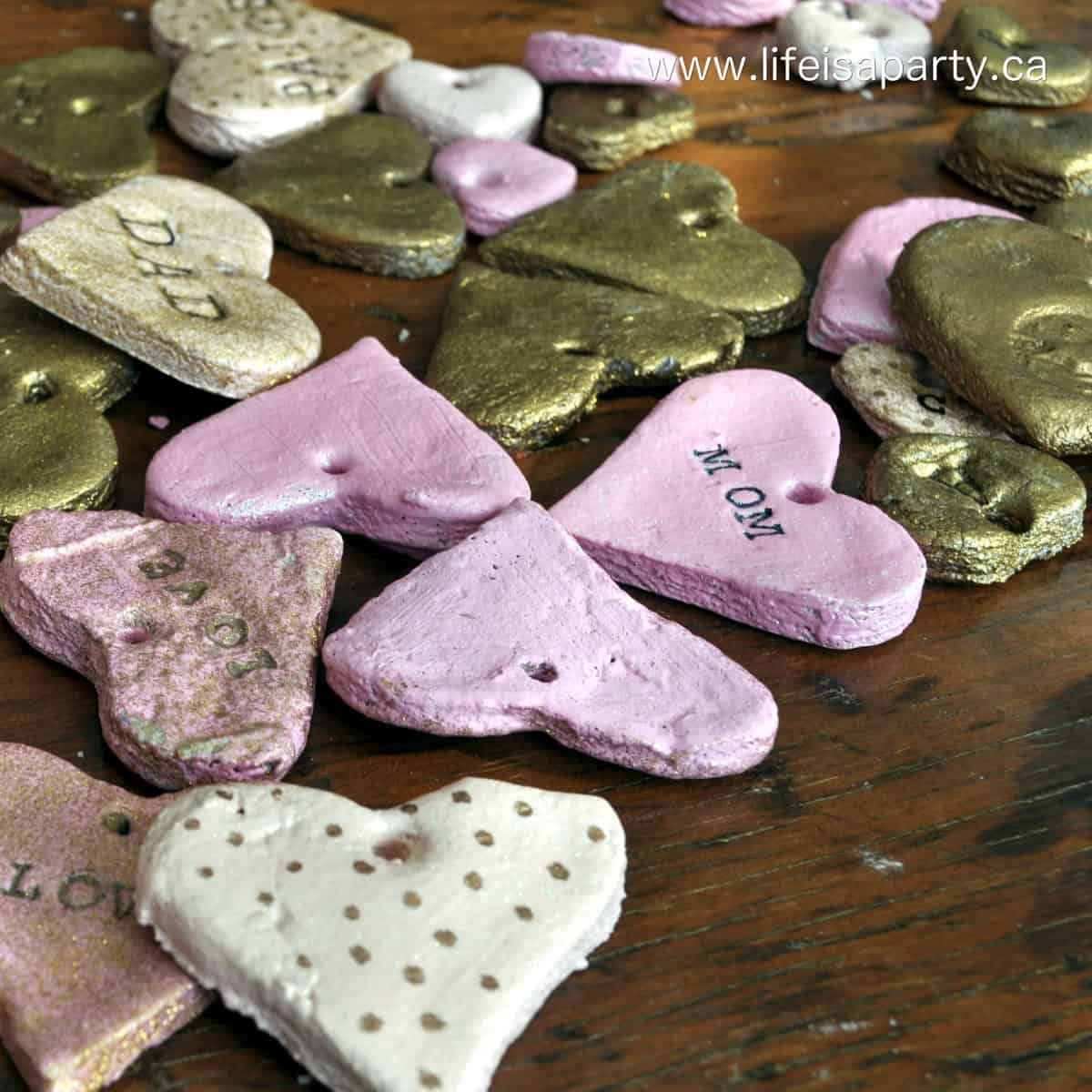 Salt dough Valentine's Day hearts