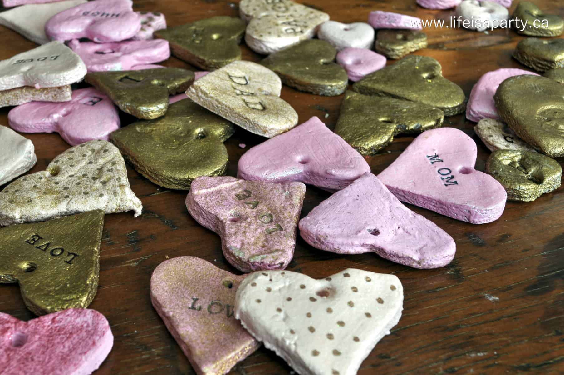 Salt dough hearts Valentine's Day craft