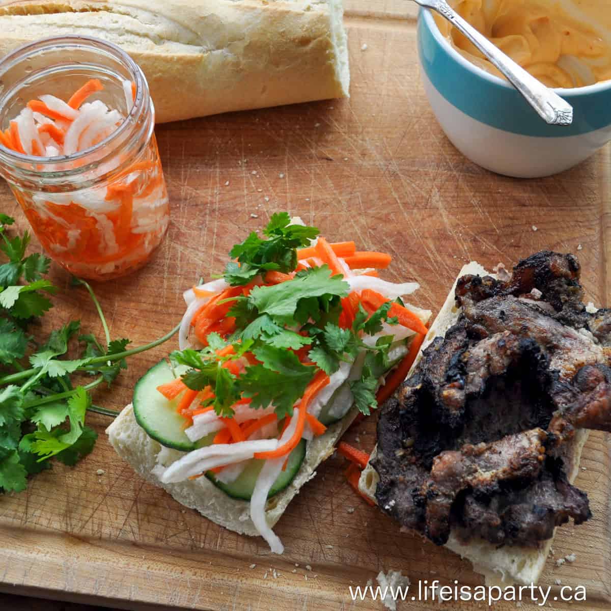 Vietnamese Baguette Sandwich Banh-Mi Recipe.