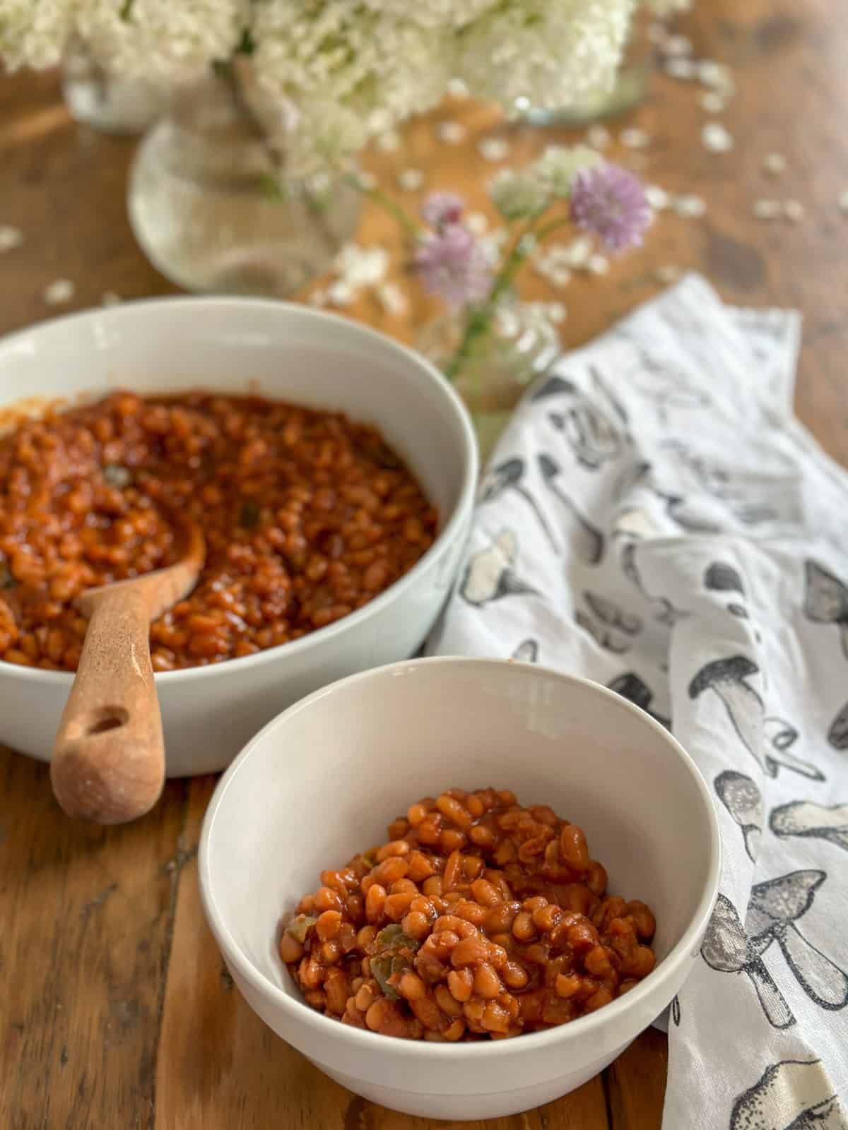 Slow cooker baked beans.