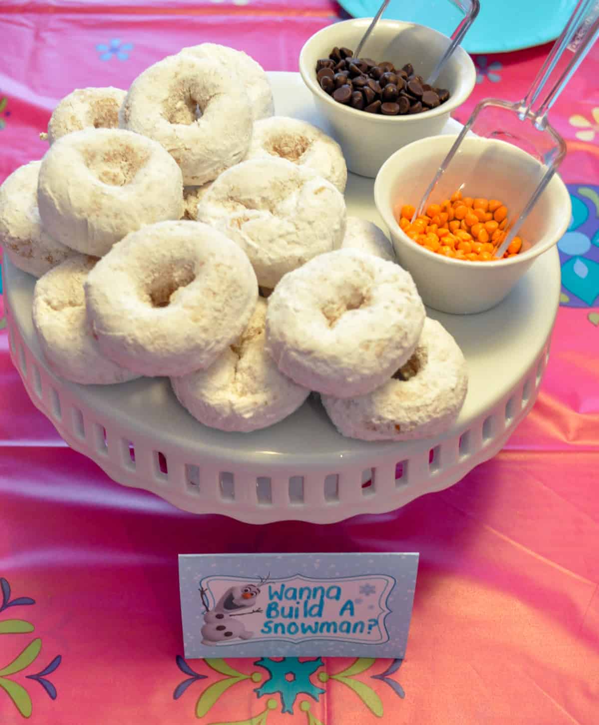 Frozen themed food ideas for a kid's party.