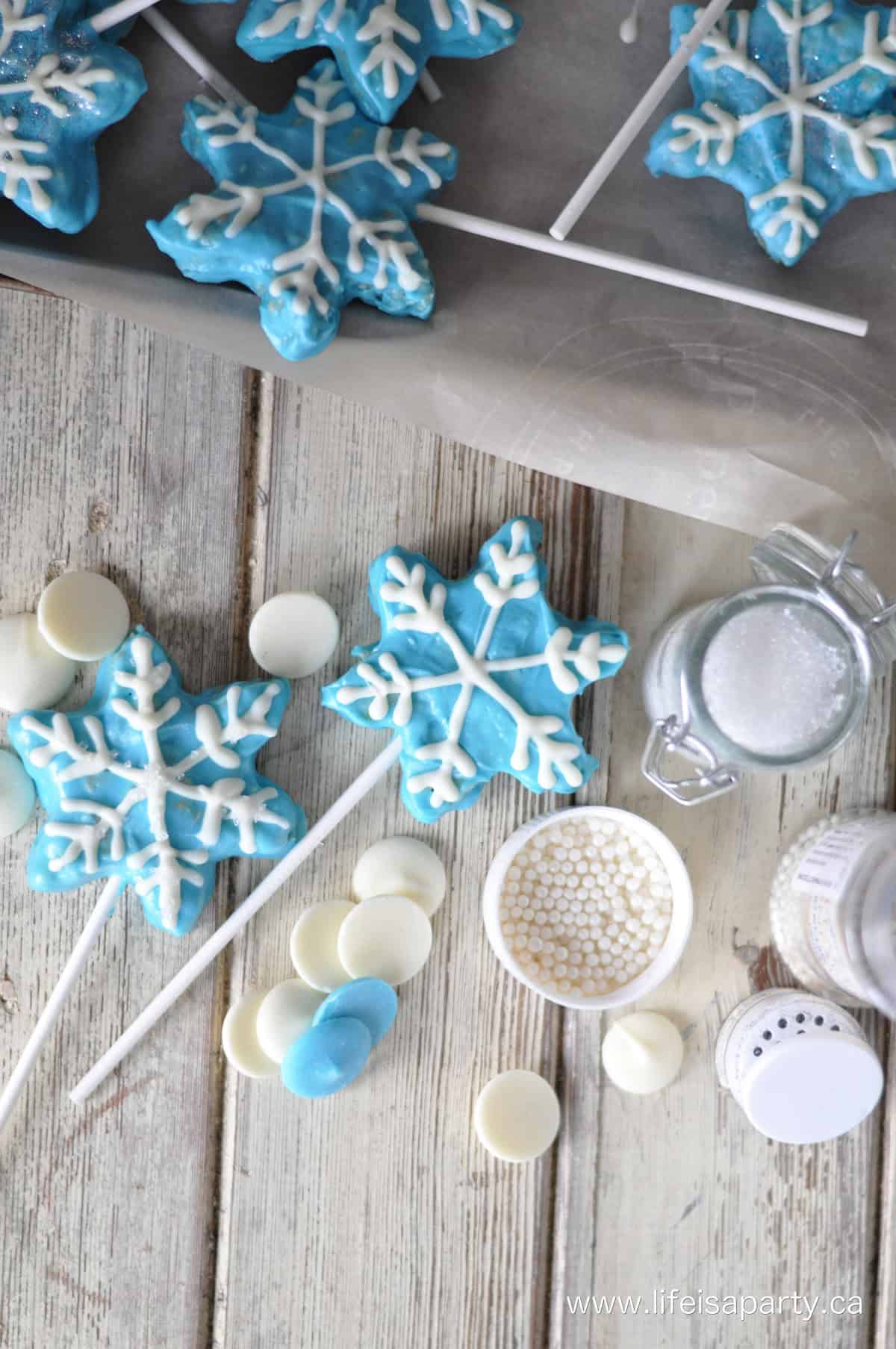 Frozen themed snowflake  Rice Krispie treats.