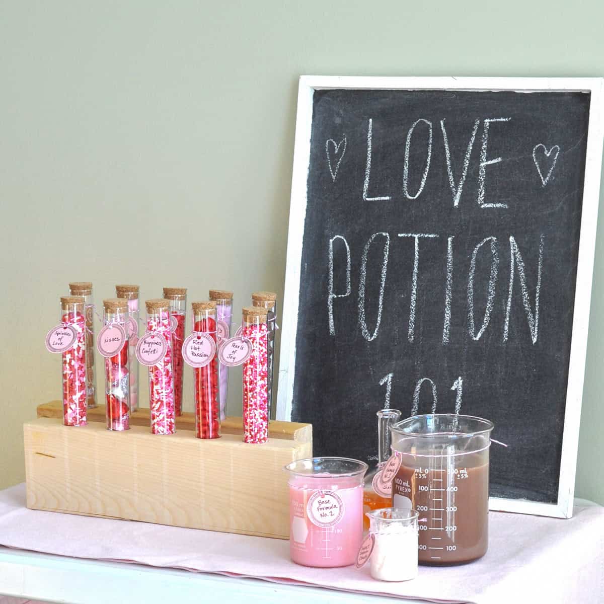 Love potion Valentine's Day hot chocolate buffet.