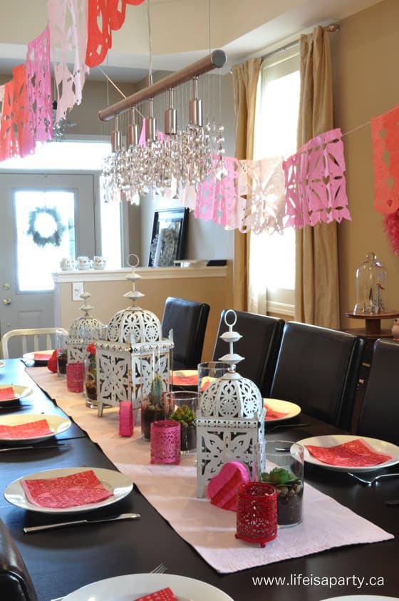 red and pink fiesta decor.