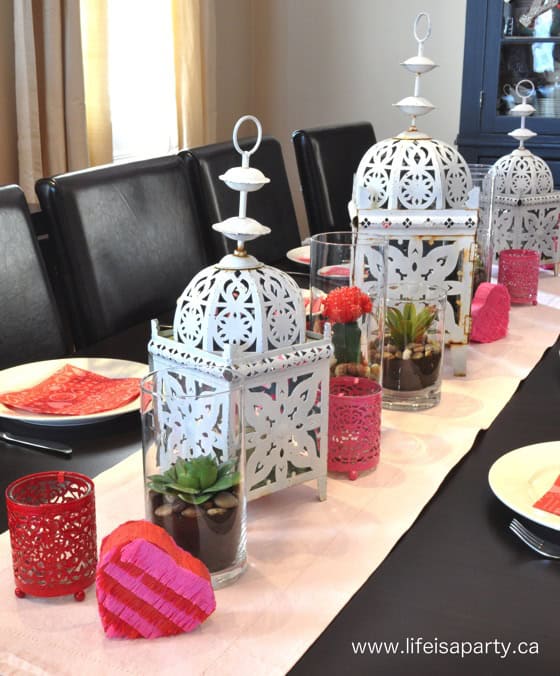 red and pink valentine decor.