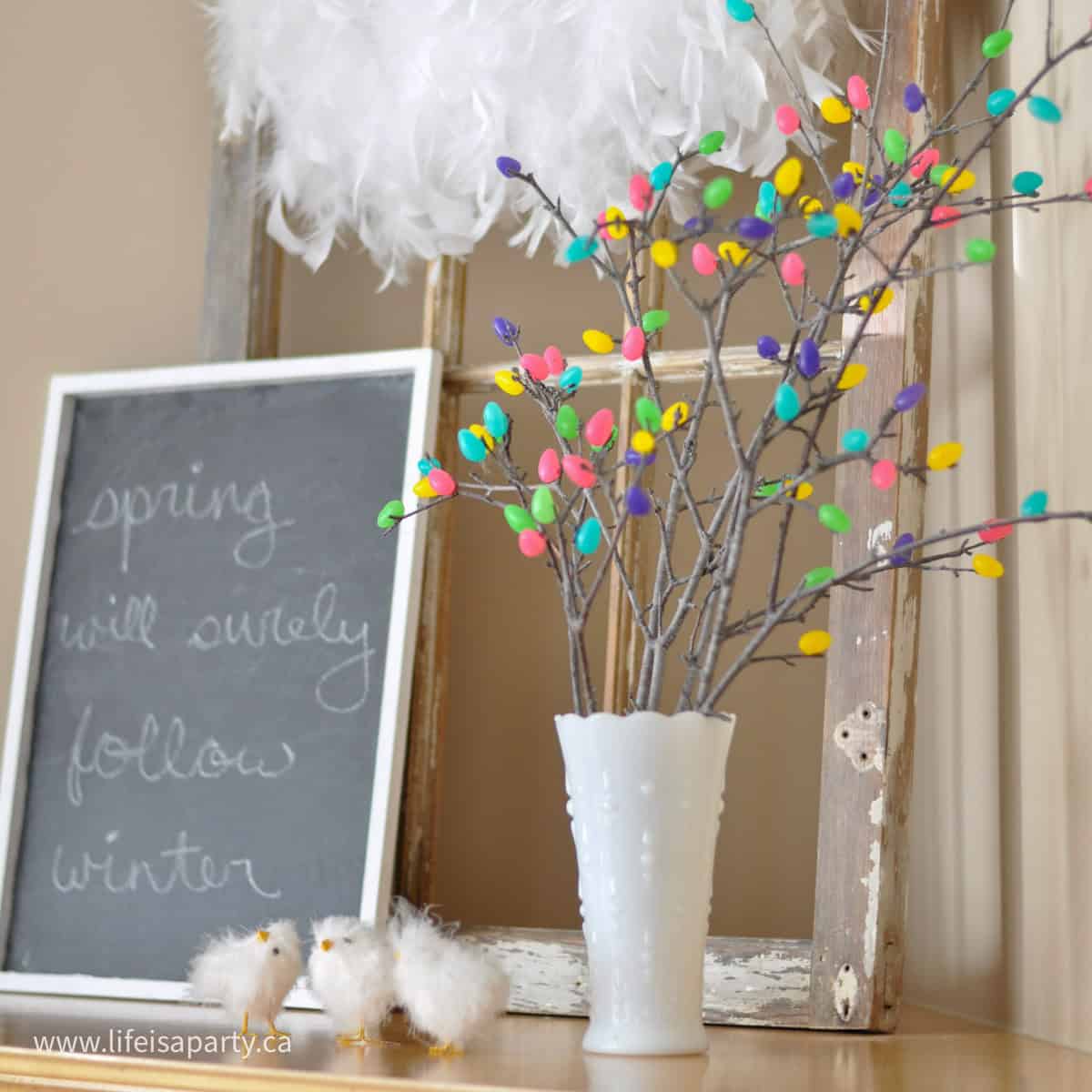 How to make a jelly bean tree Easter decor.