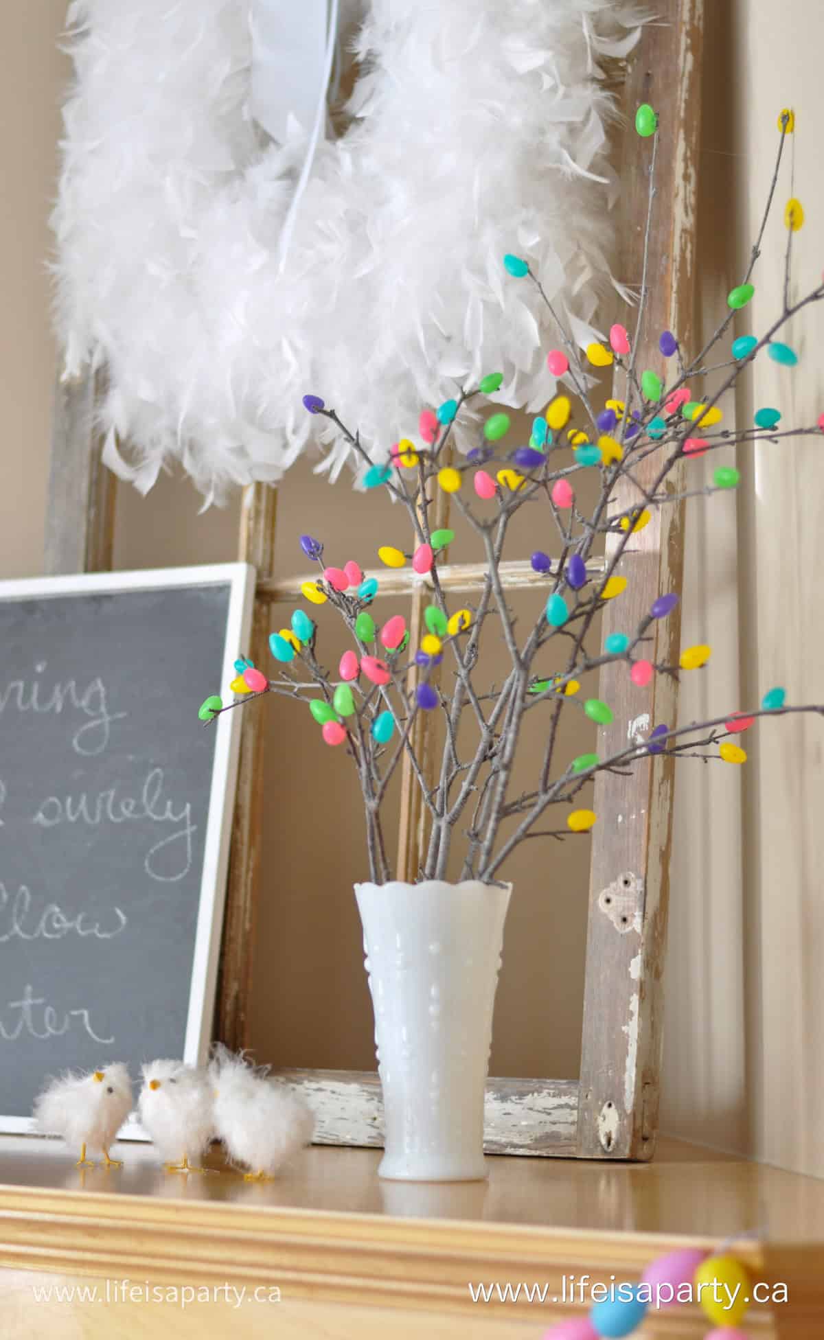 Jelly been tree DIY Easter decor idea.