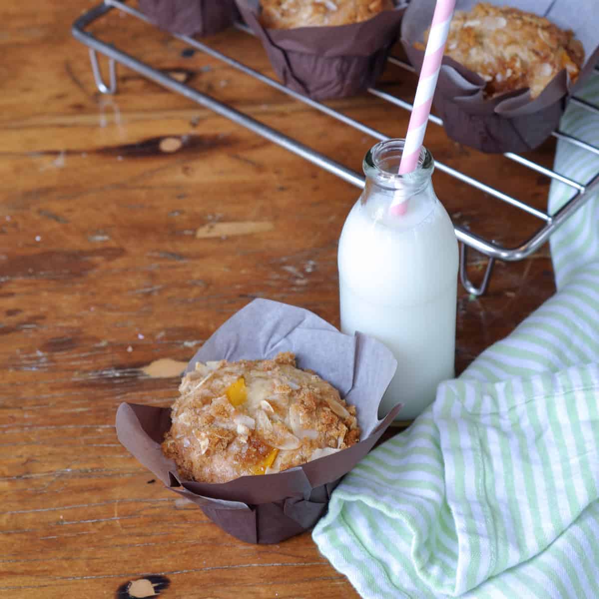 Homemade peach muffins.