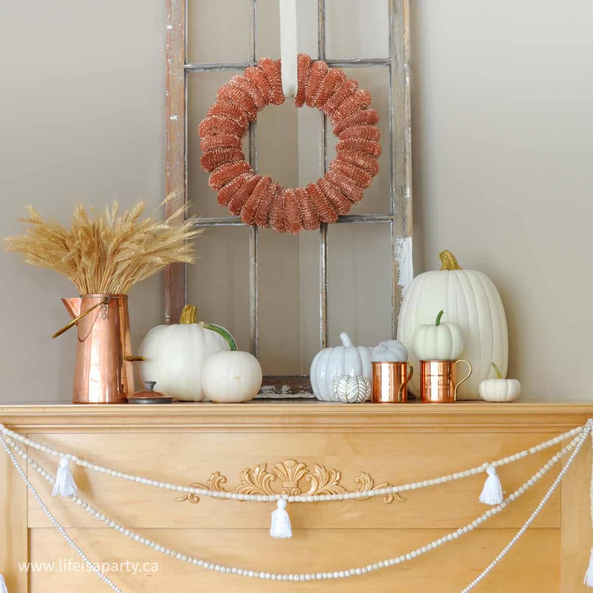 DIY copper scrubber wreath.