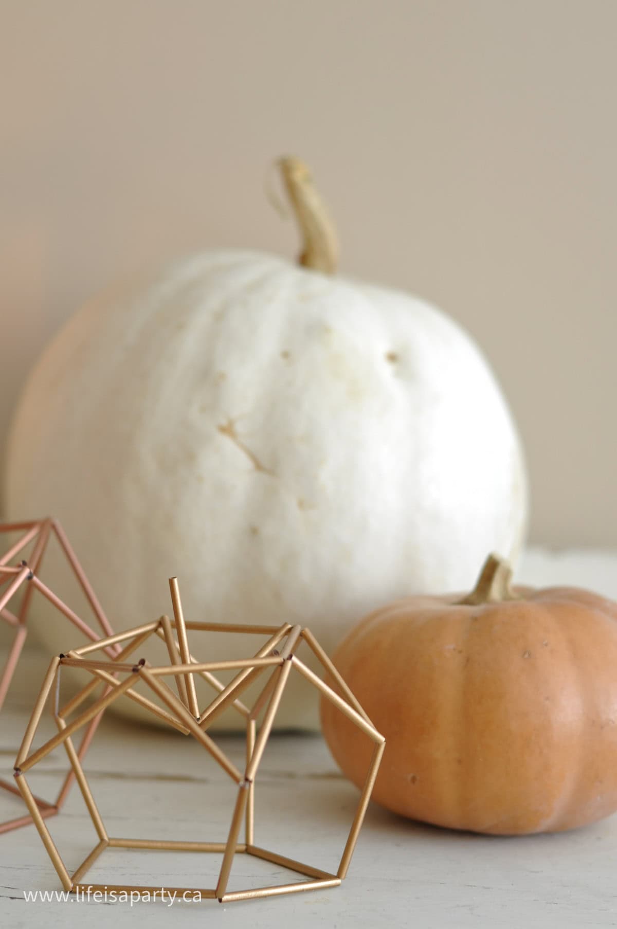 DIY geometric himmeli pumpkin.