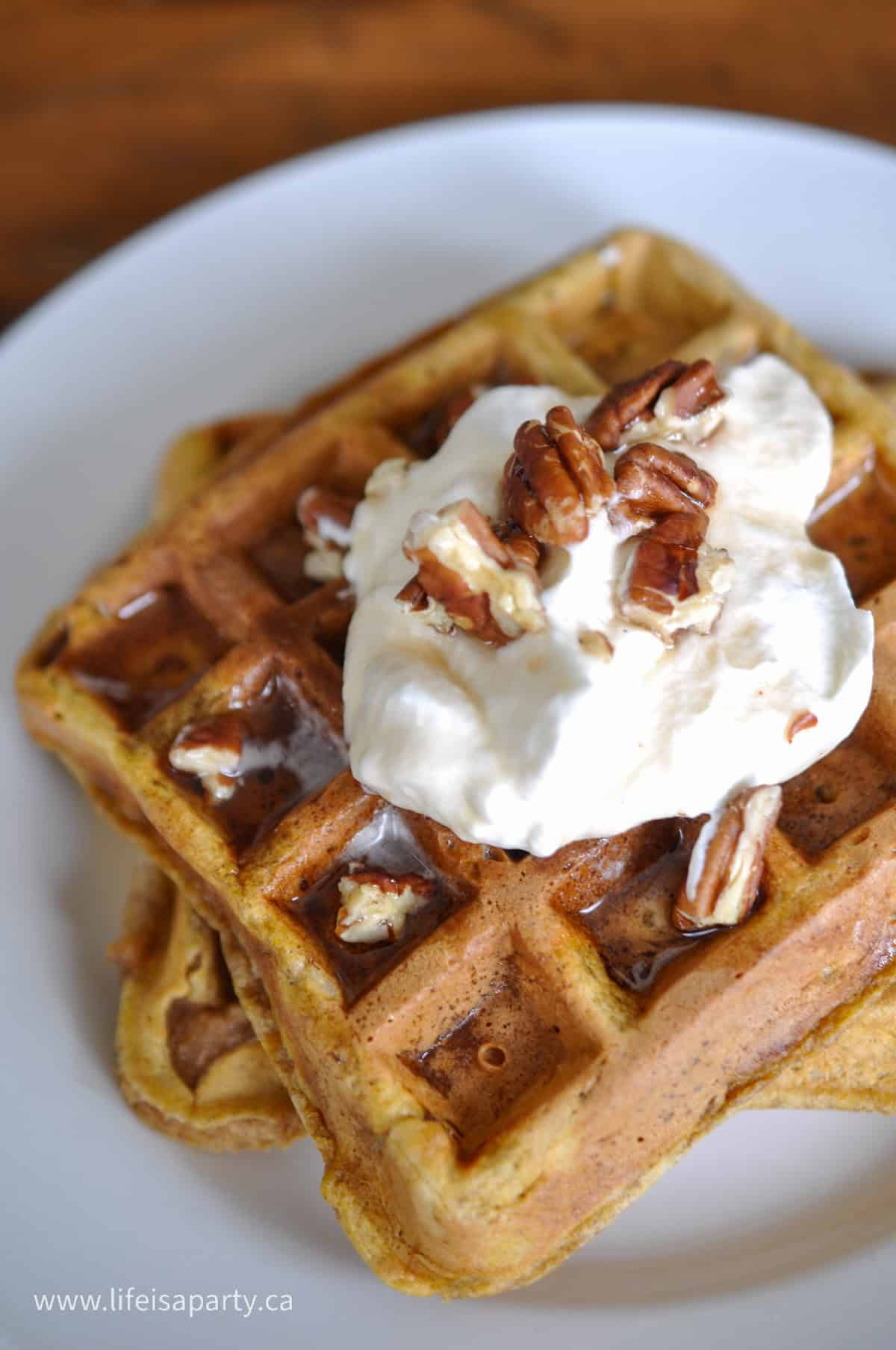 Pumpkin spice waffles.