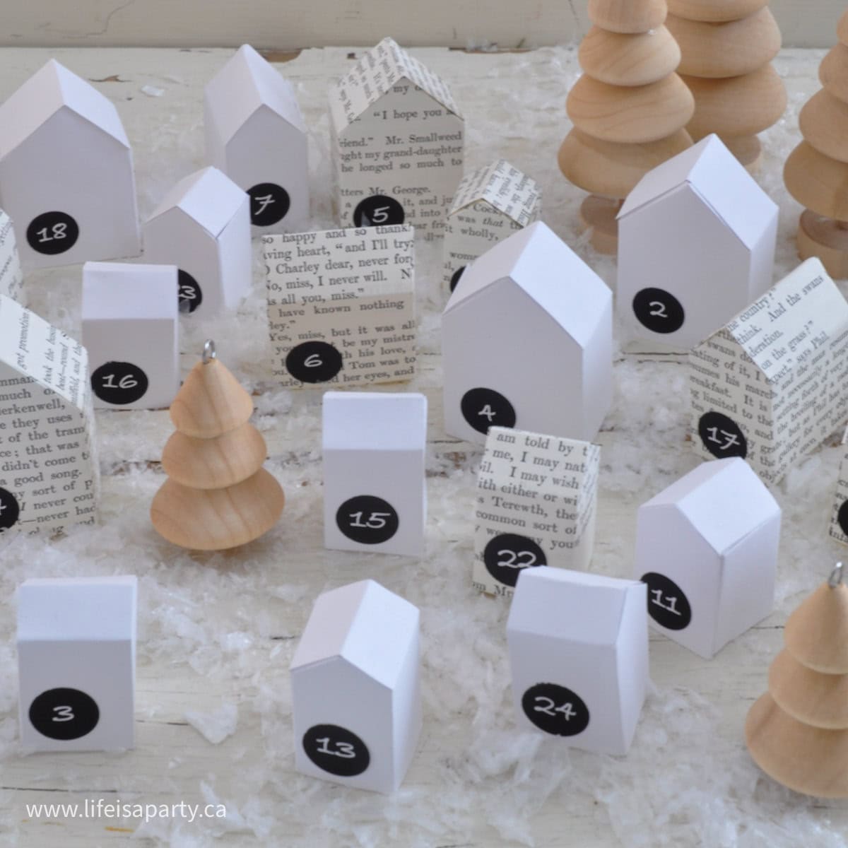 DIY paper house advent calendar.