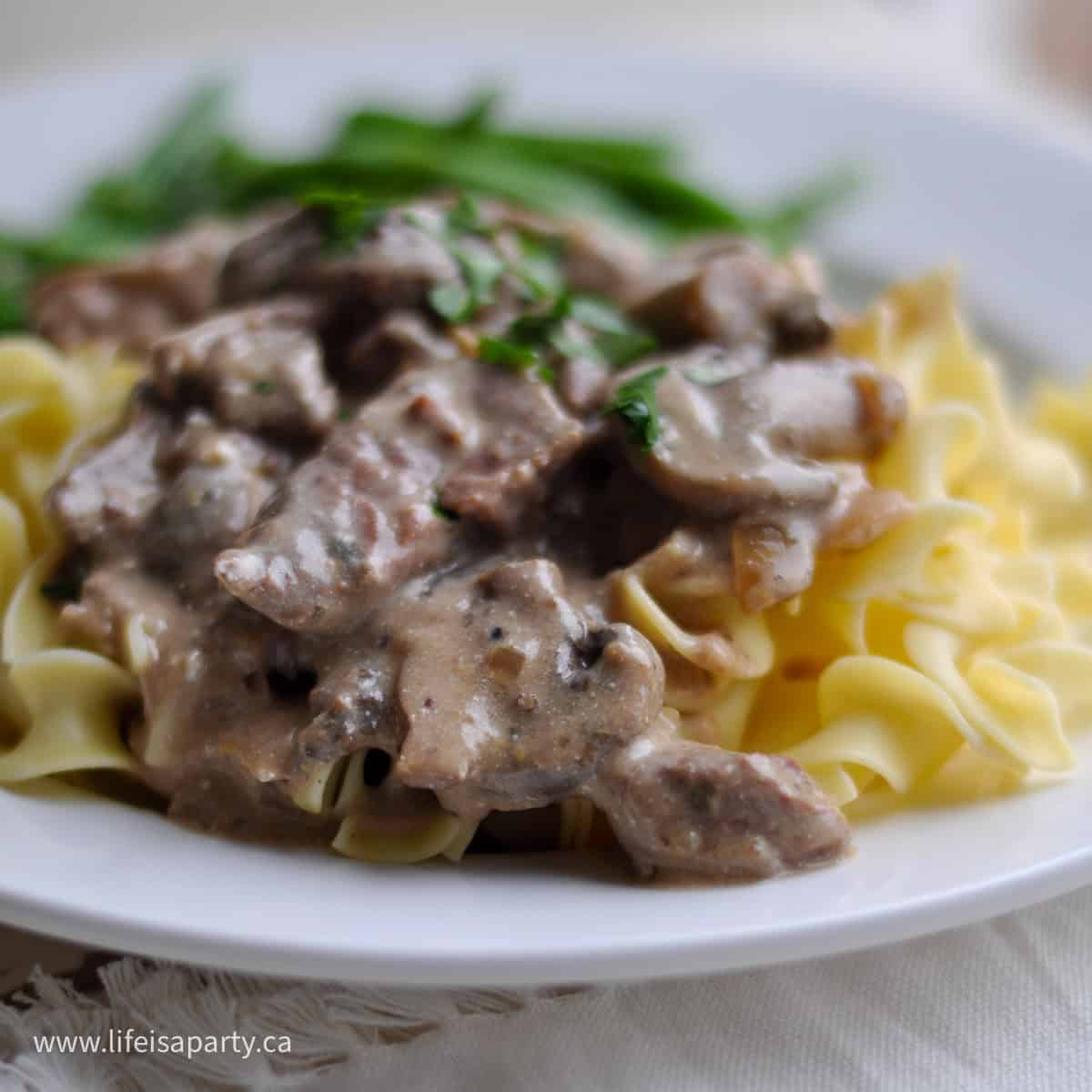 Beef stroganoff recipe.