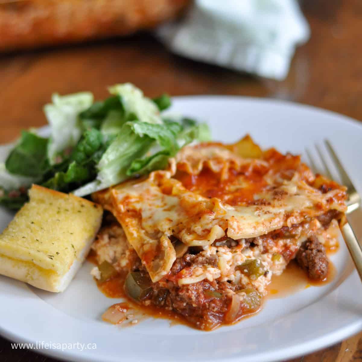 Lasagna recipe.