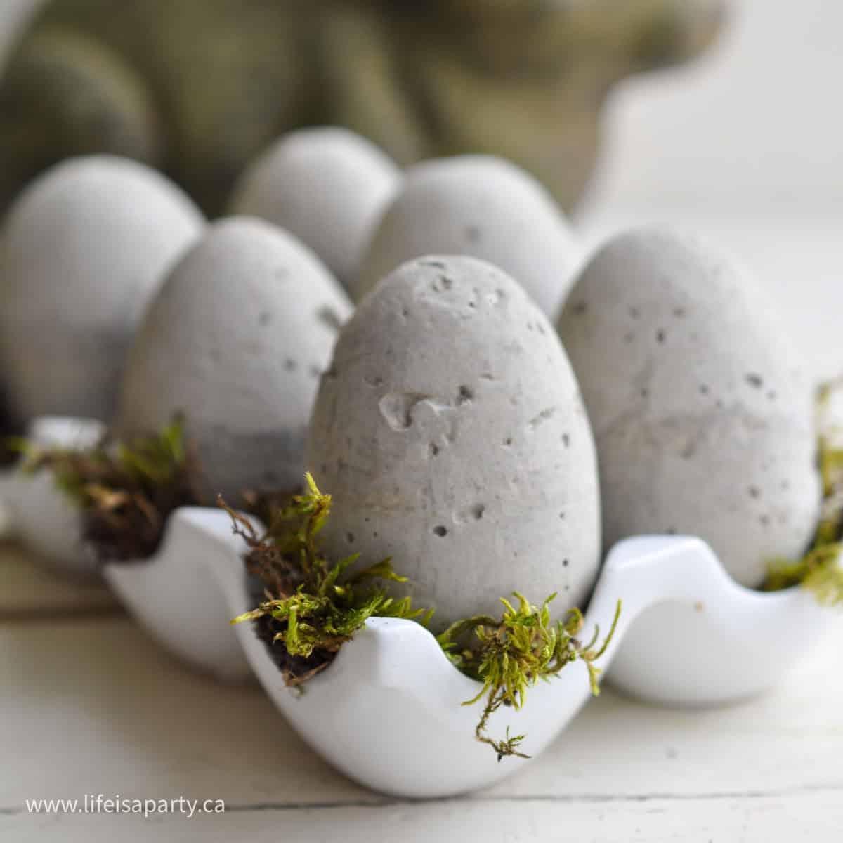 DIY cement Easter eggs.