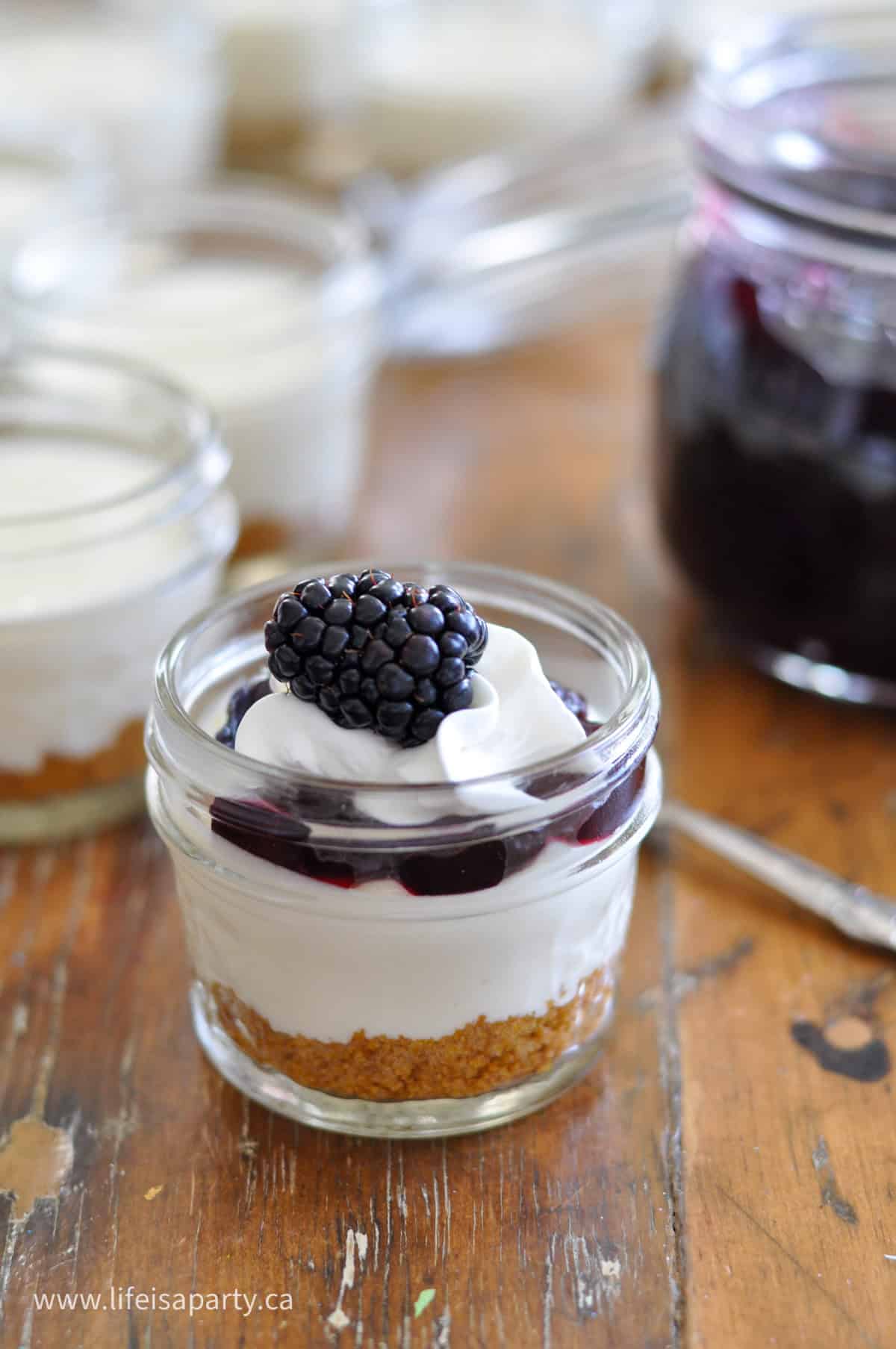 Mini no bake cheesecake recipe.