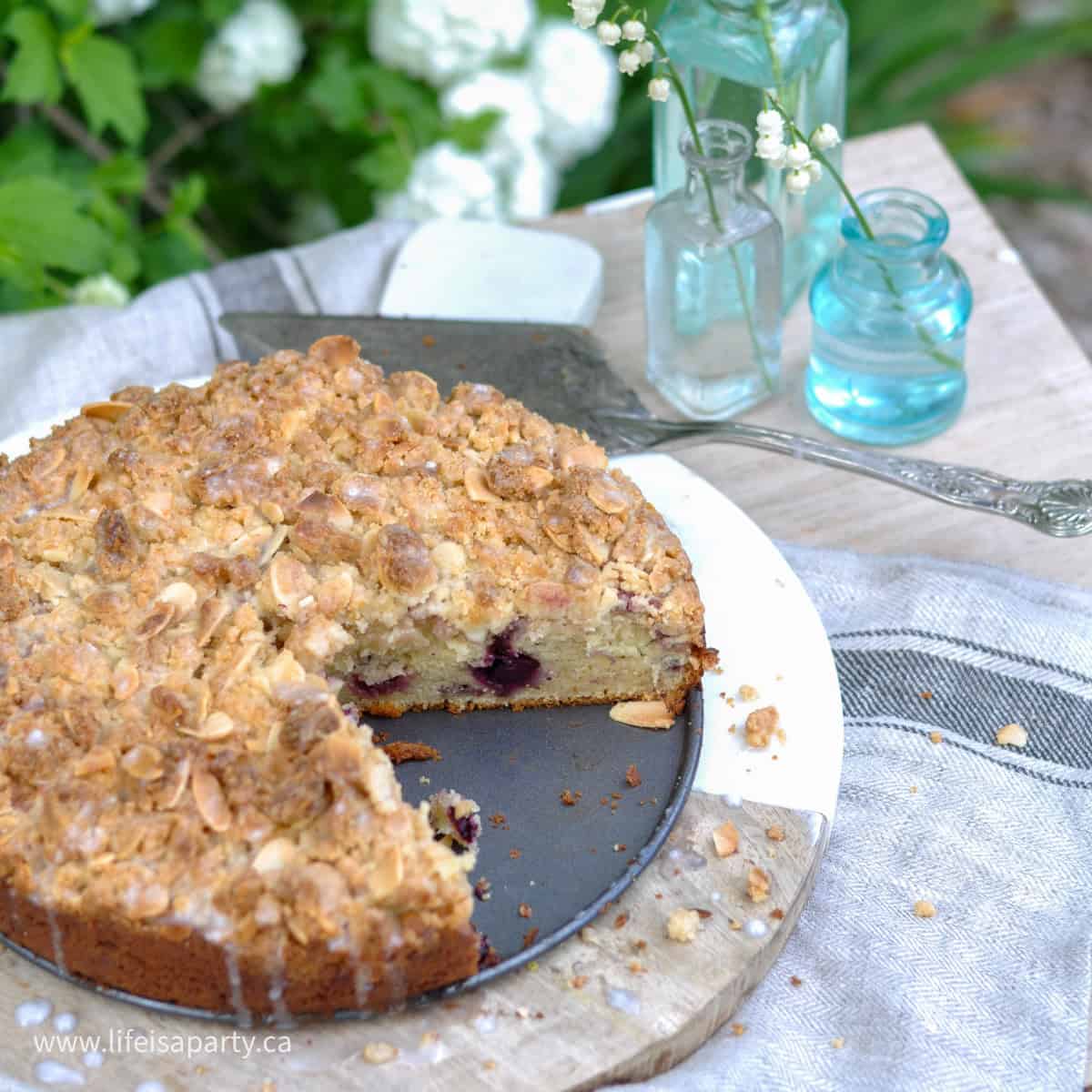 Cherry almond coffee cake recipe.