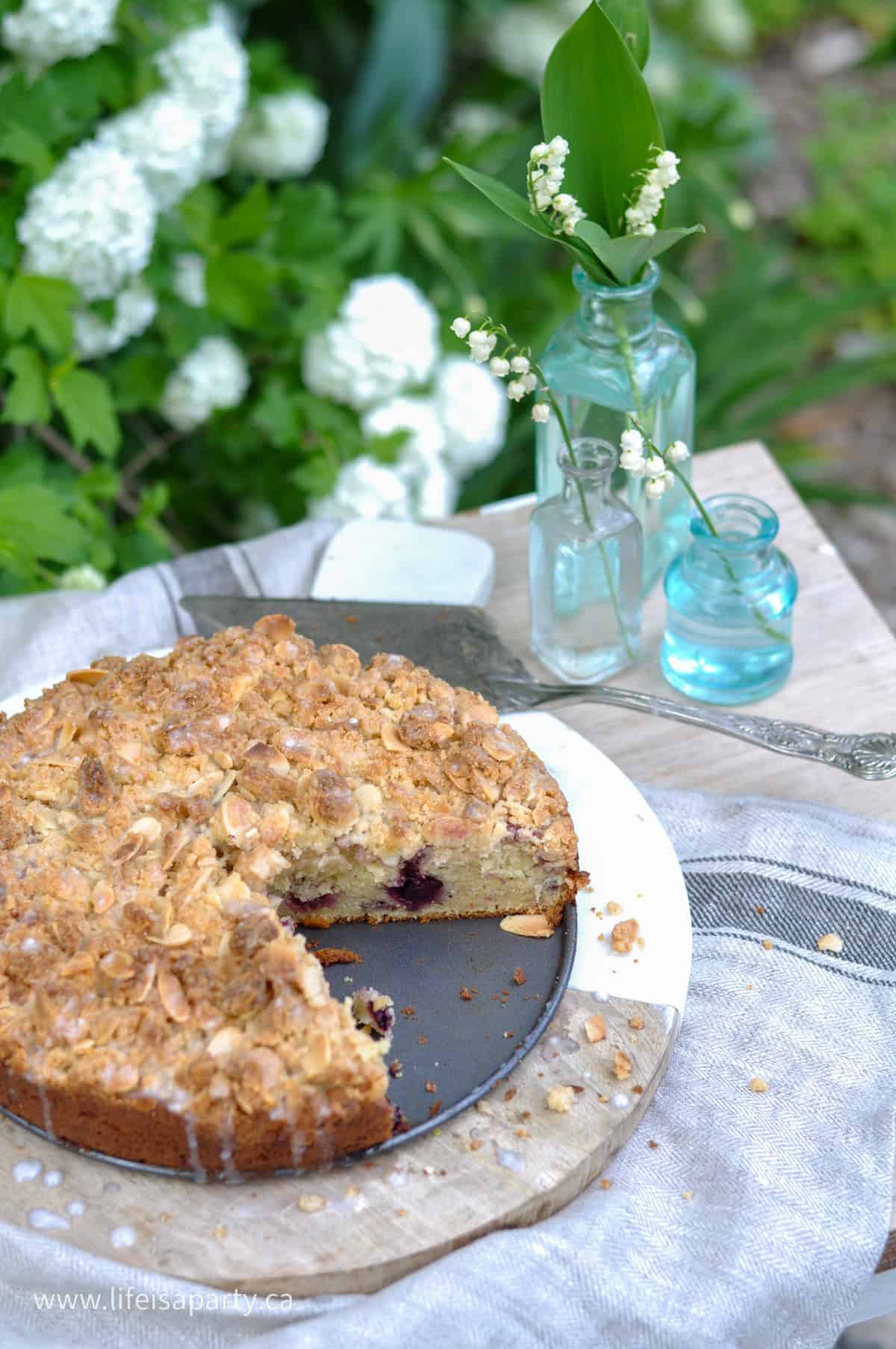 Cherry almond coffee cake recipe.