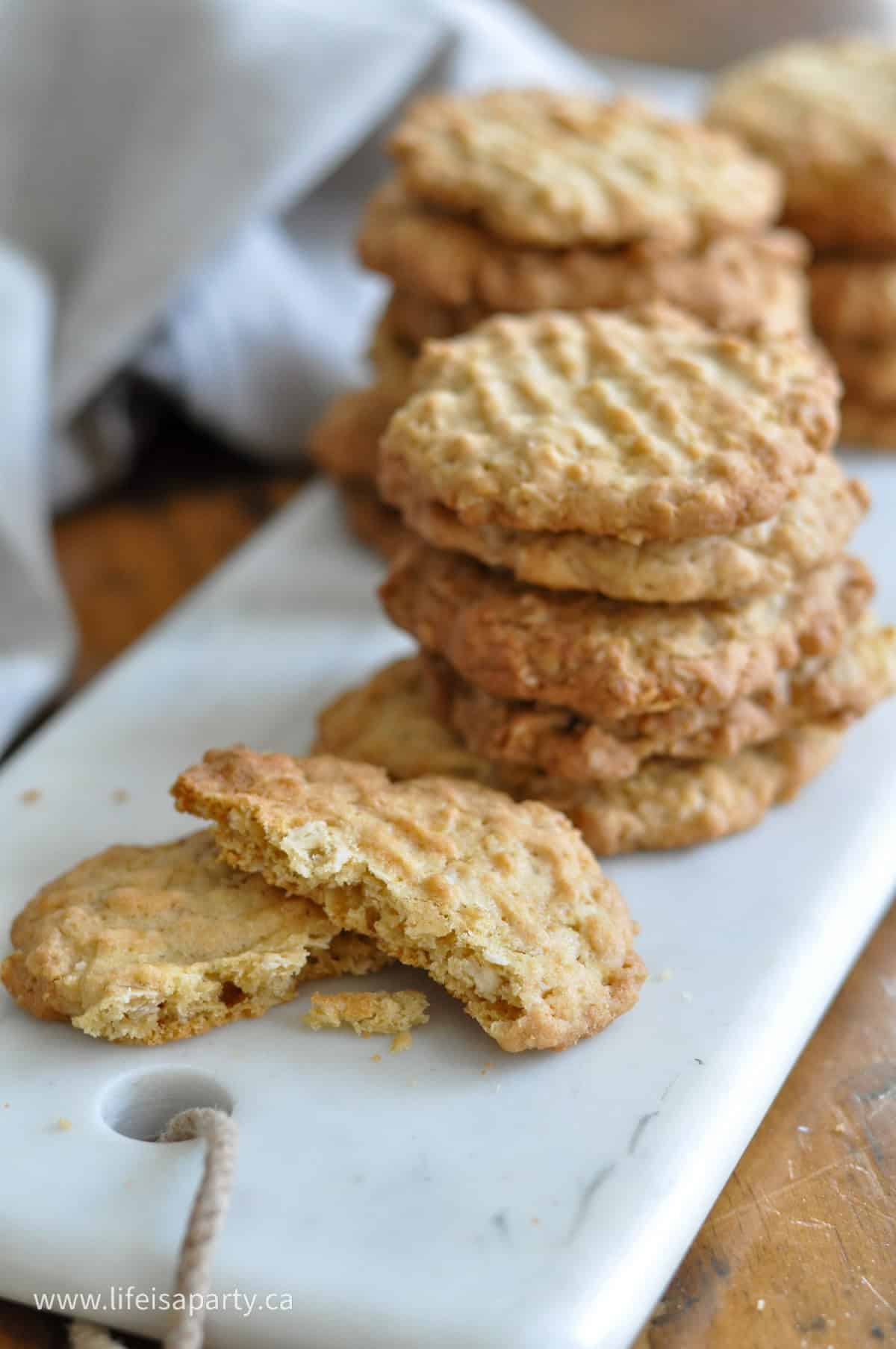 Large flake oatmeal cookies.