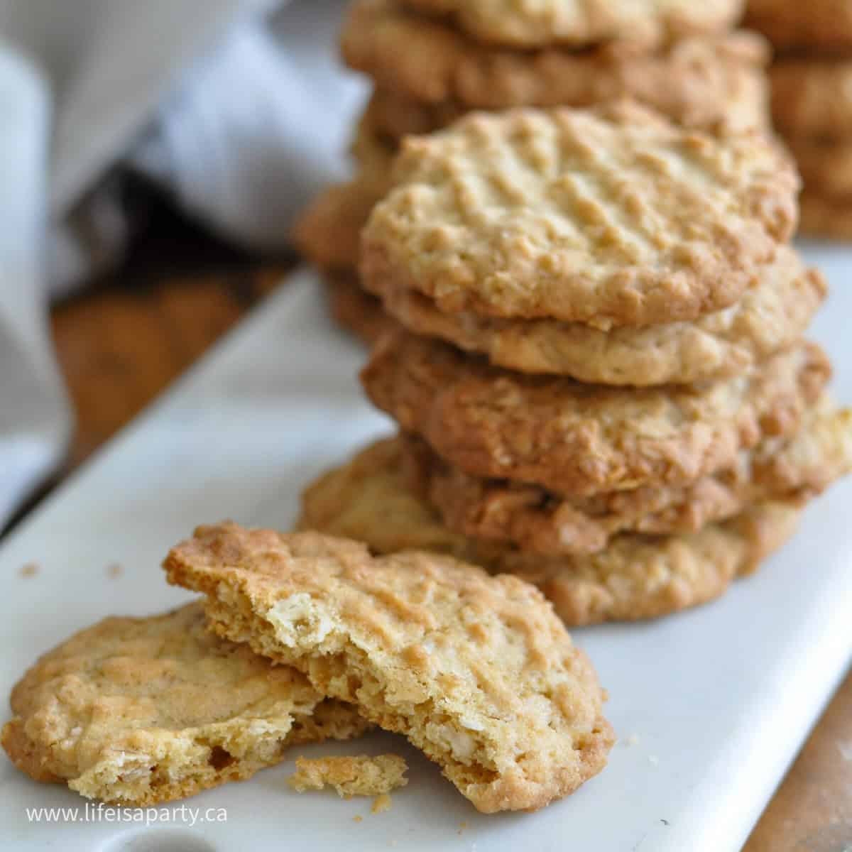 Large flake oatmeal cookies recipe.