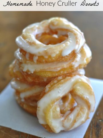 Homemade Honey Cruller Donuts: light, airy, sweet and delicious. Made from choux pastry, easy and sure to impress.