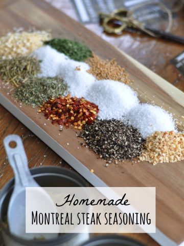 Homemade Montreal Steak Seasoning: Easy to make and delicious recipe, plus free printable Father's Day gift labels.