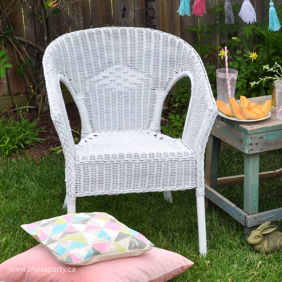 How to spray paint wicker furniture.