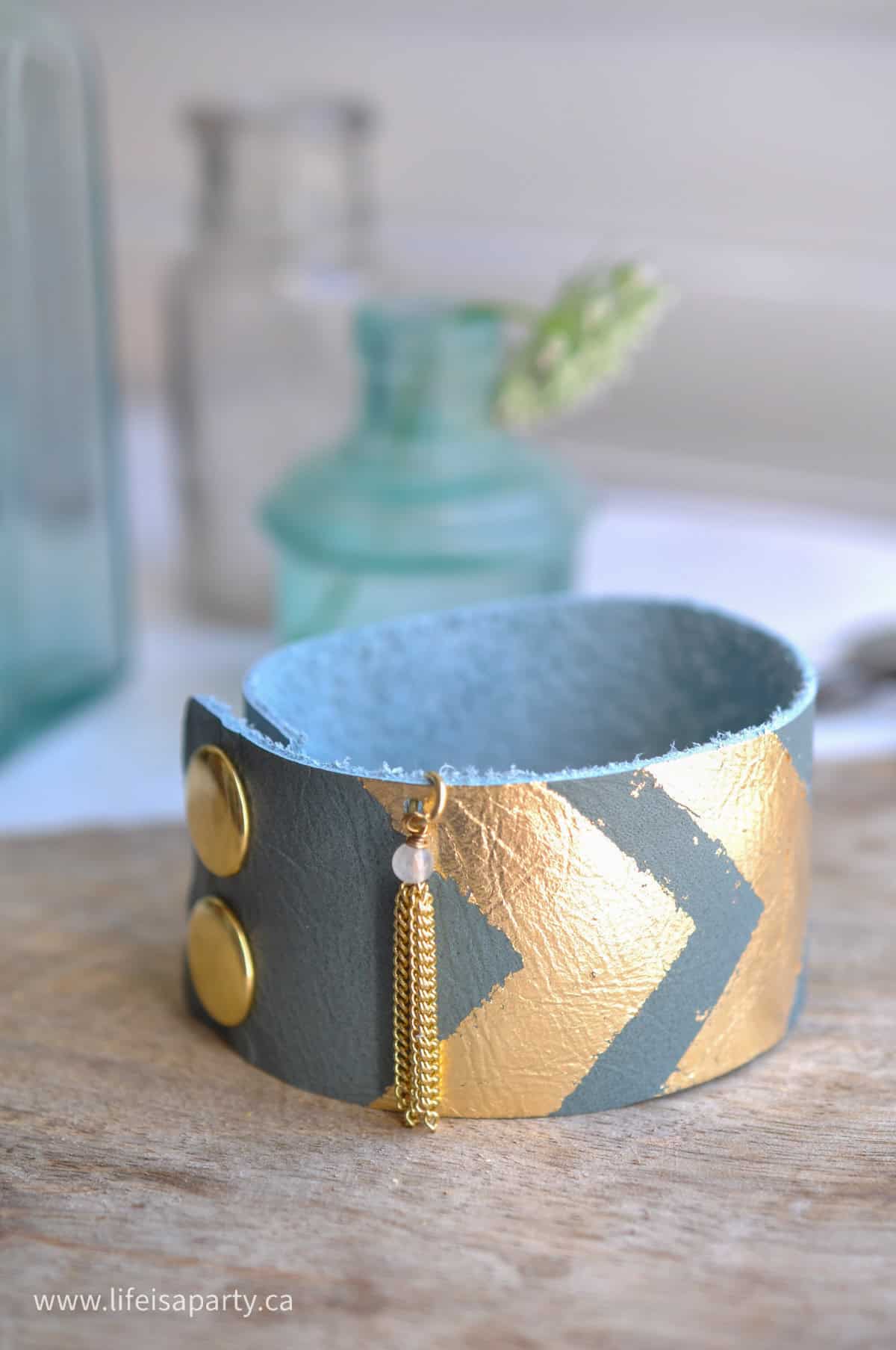 How to make a leather cuff braclet.