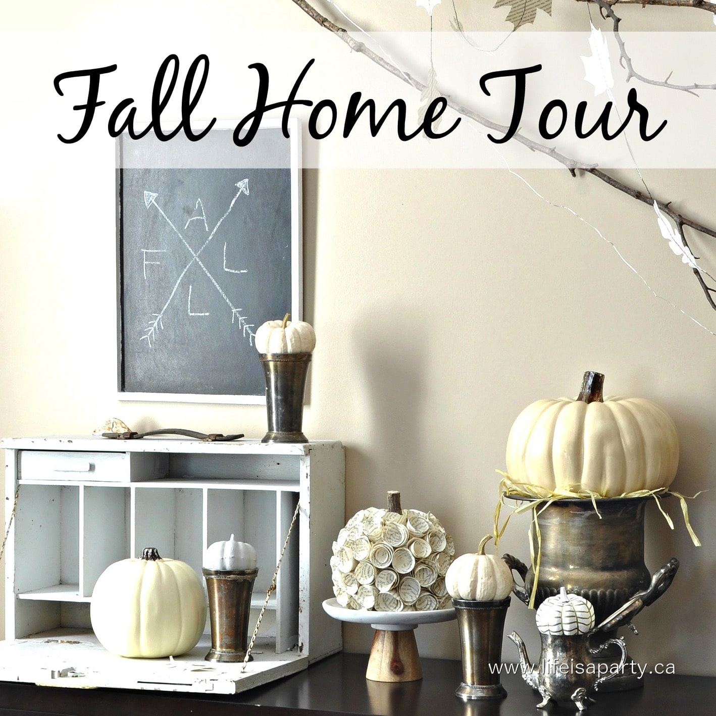 Neutral Fall Mantel - Life is a Party