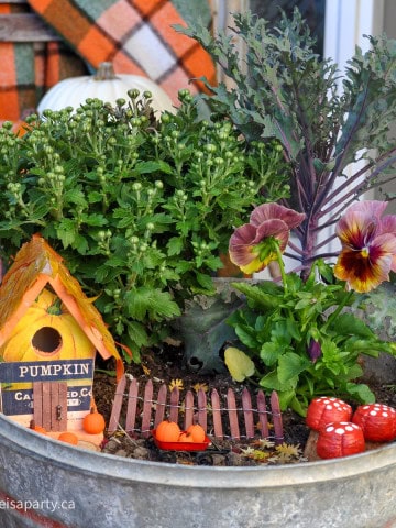 How to make a fall fairy garden.