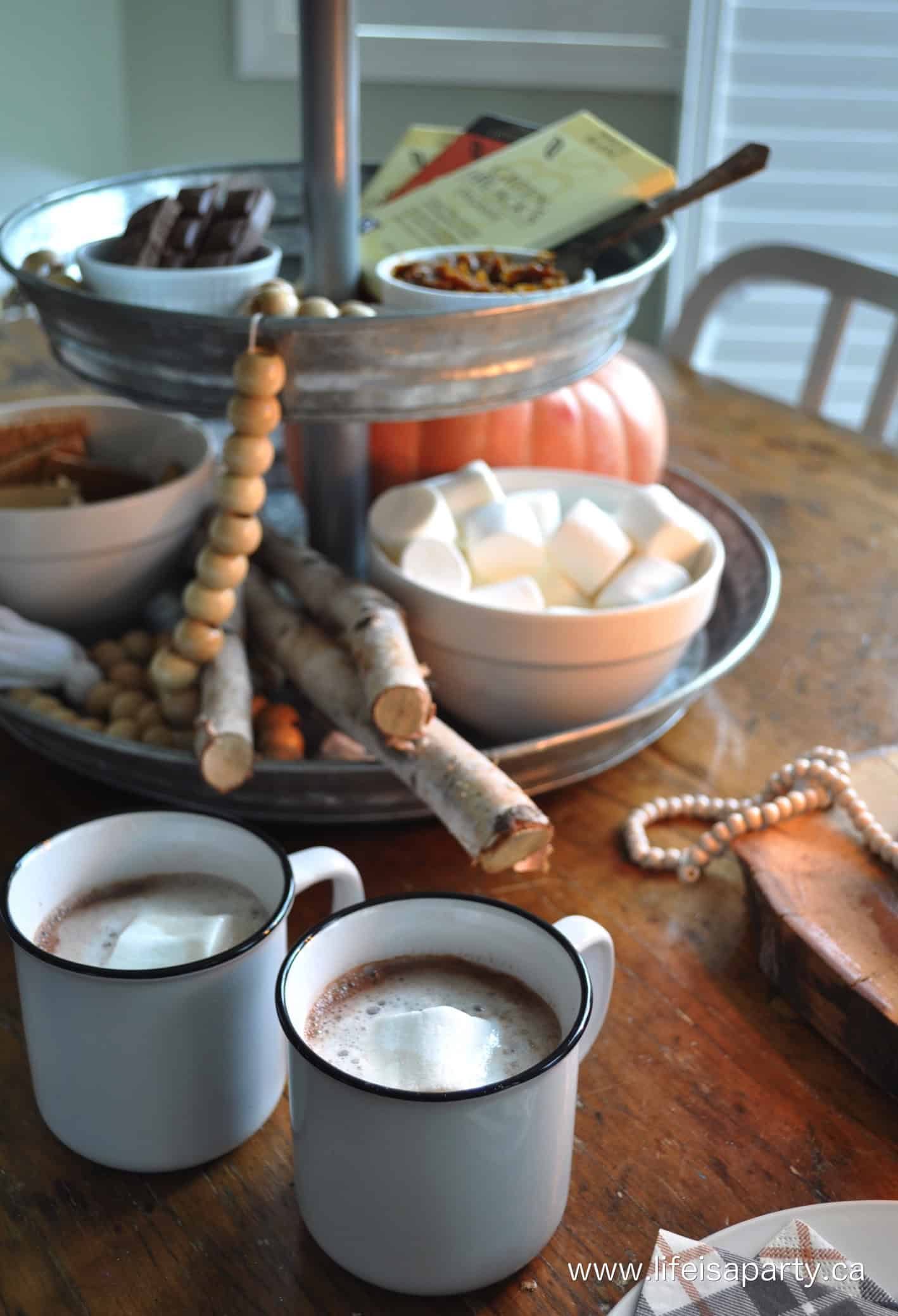 pumpkin s'mores and hot chocolate.