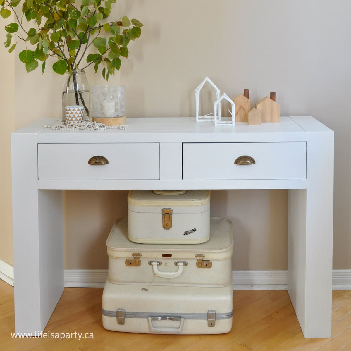 Black furniture makeover with mineral paint.