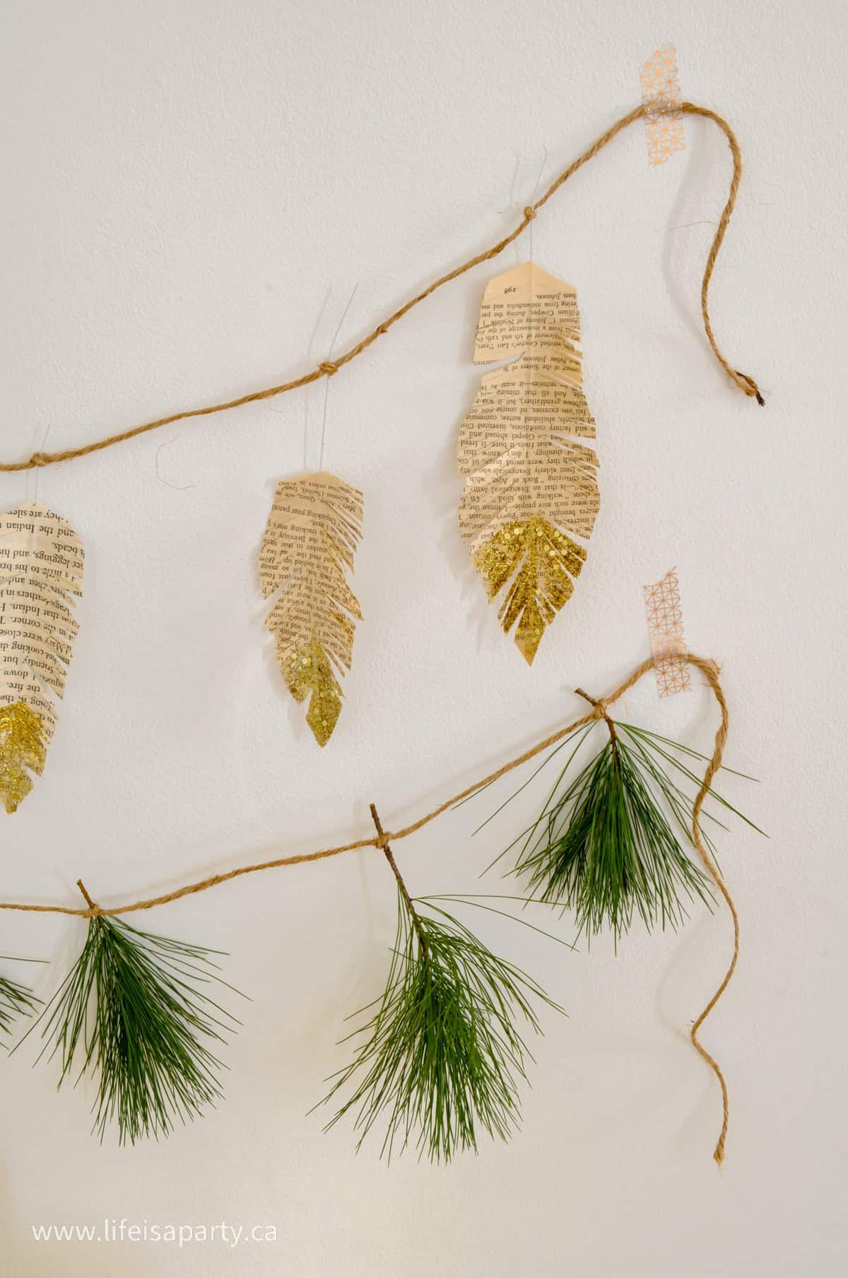 DIY book page feathers.