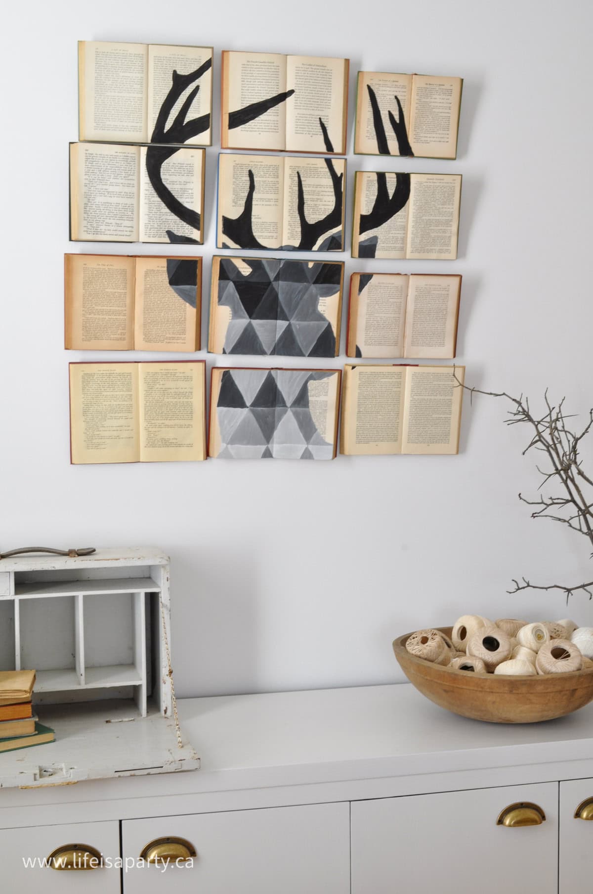 Book canvas deer art.