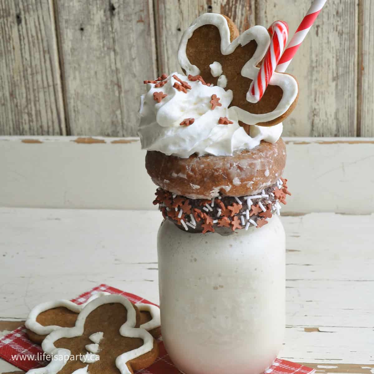 Gingerbread milkshake with homemade gingerbread syrup.