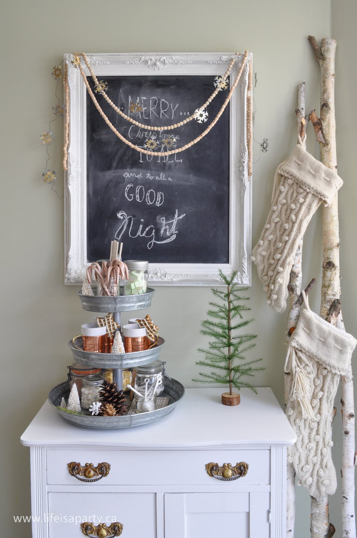 Scandinavian inspired Christmas decor.