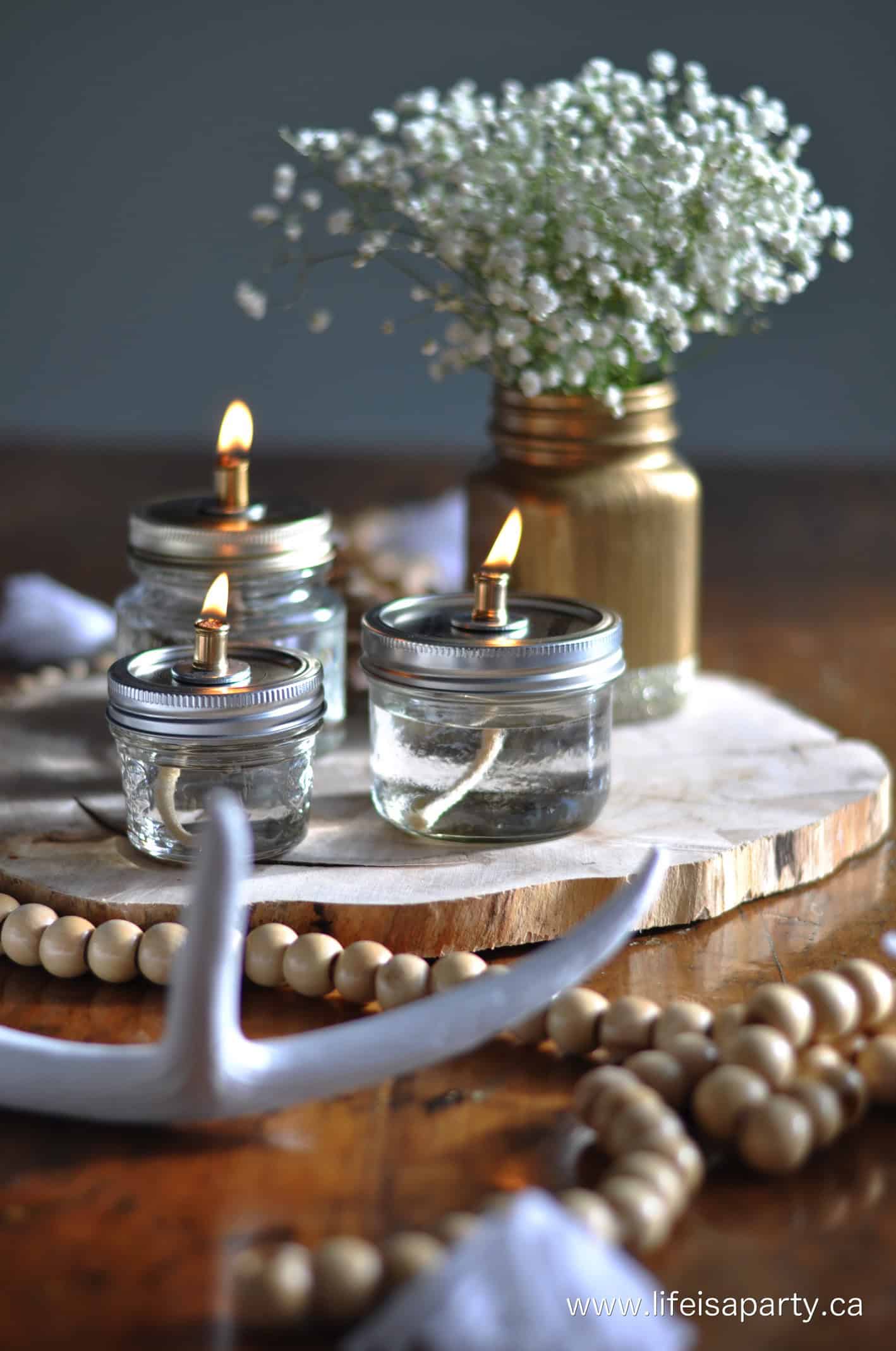 mason jar oil lamps