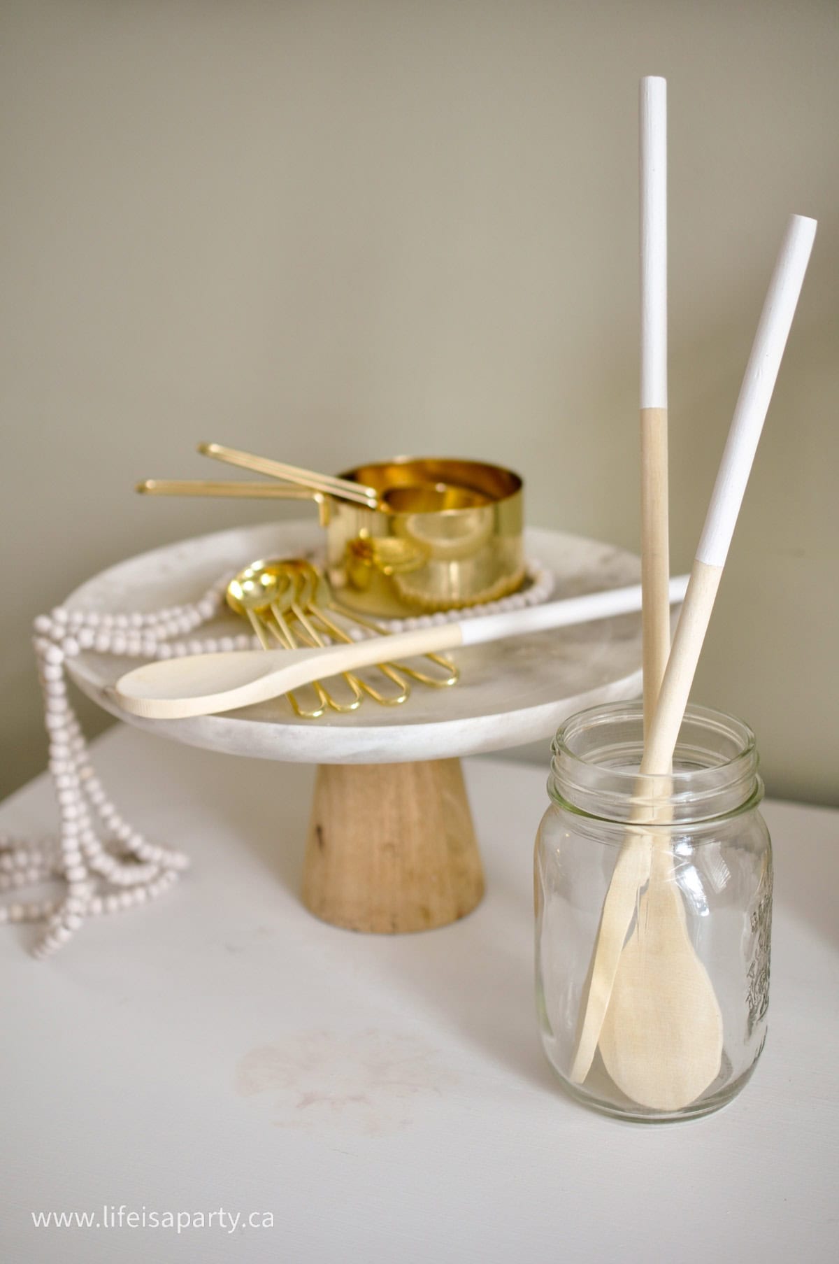 How to make paint dipped wooden spoons.