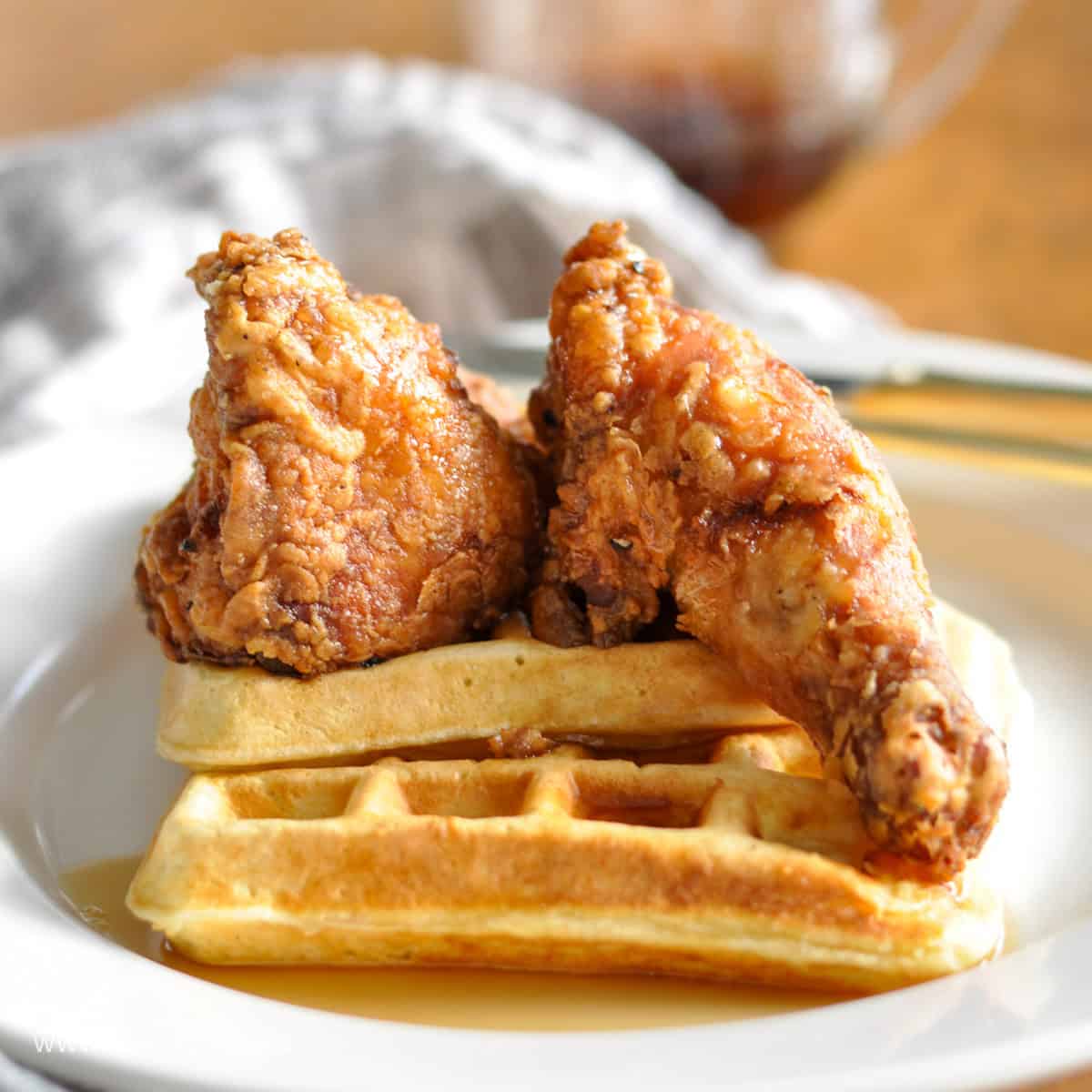 Fried chicken and waffles.