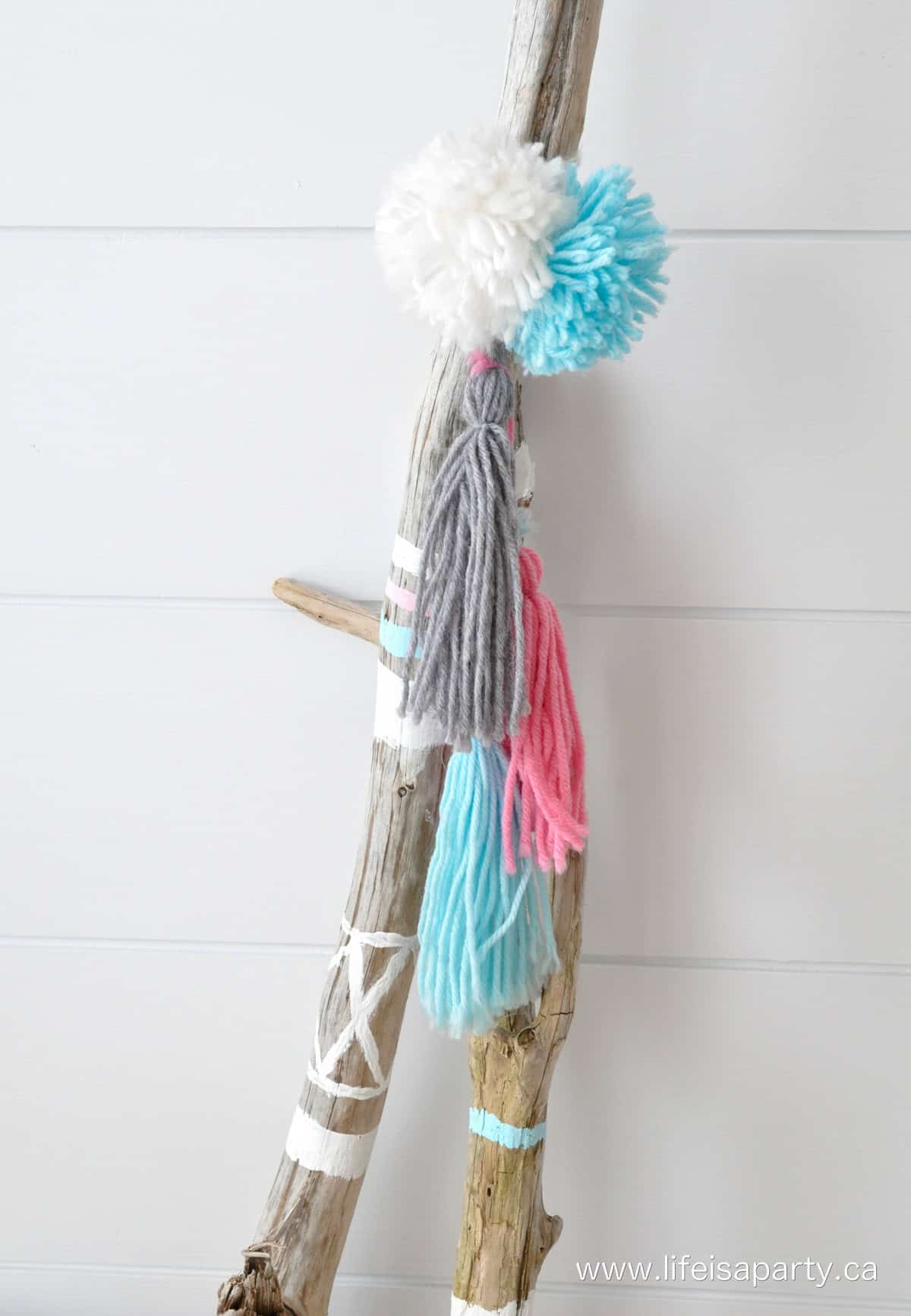 Boho painted driftwood sticks.