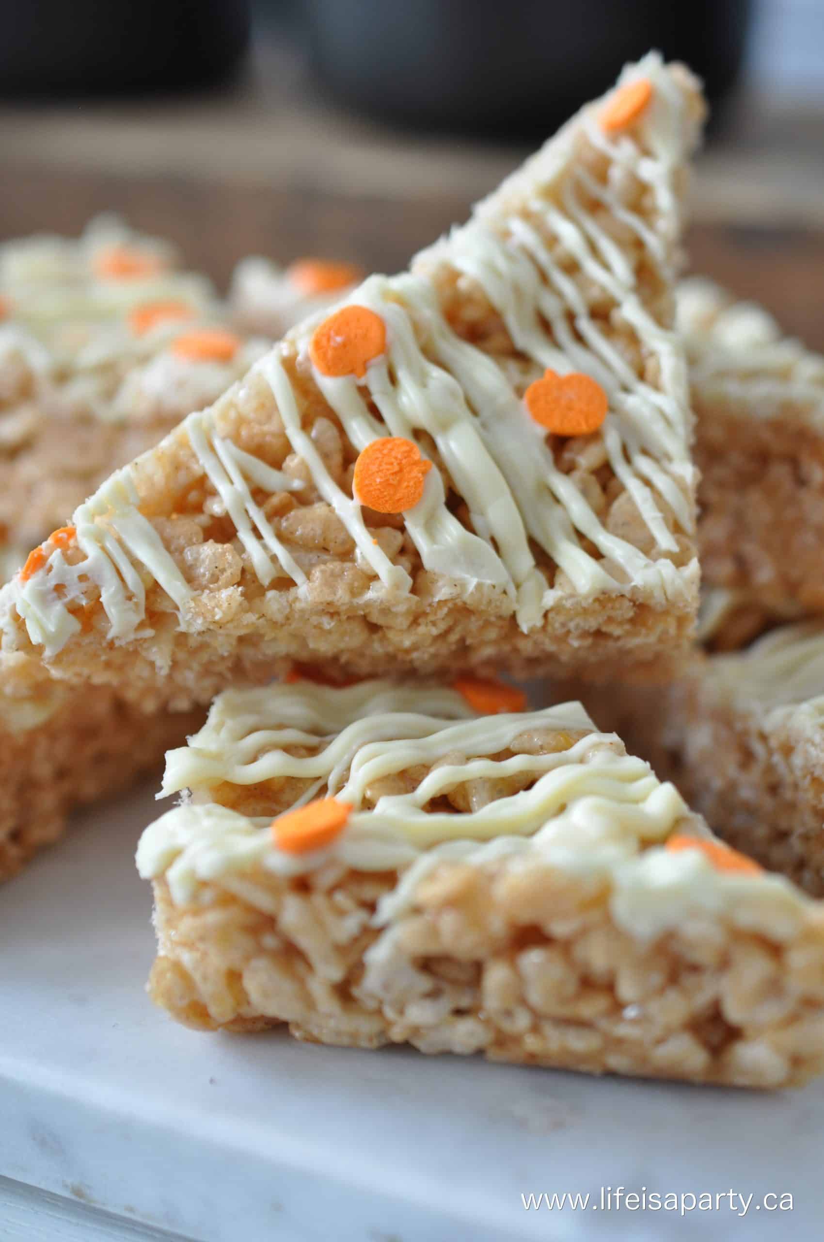 Pumpkin spice Rice Krispie squares